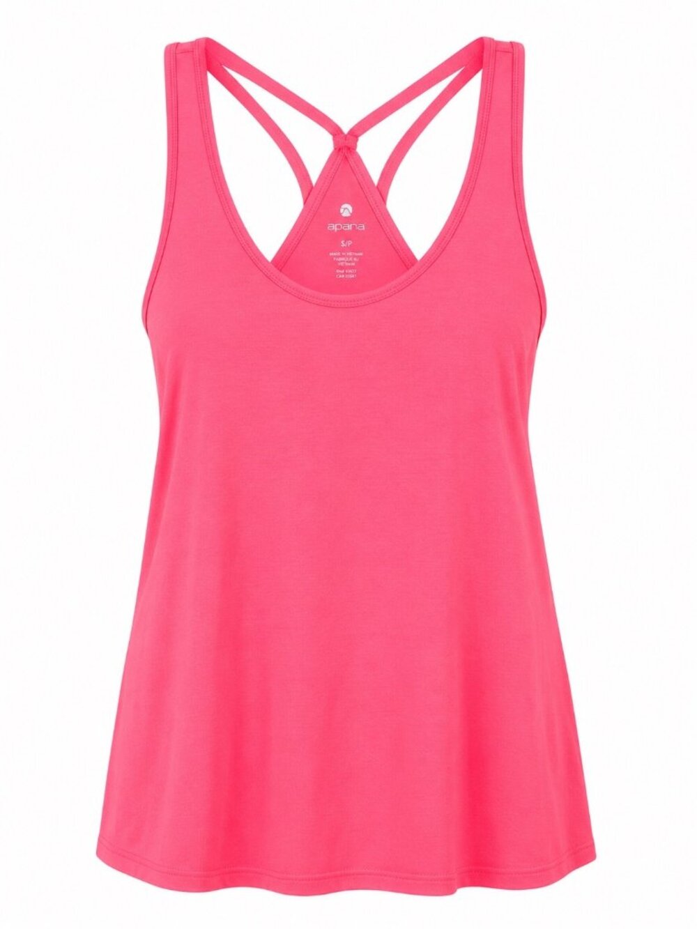 Apana Womens Strappy Back Pink Tank Top Large Lightweight Activewear